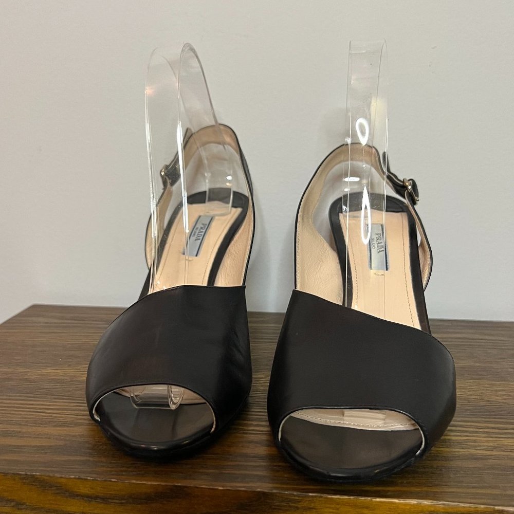 Prada d'Orsay Open-Toe Slingback Pumps